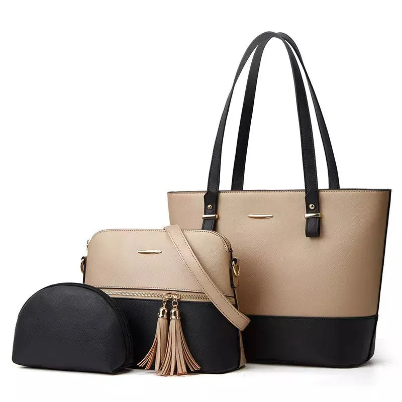 HIGH QUALITY 3 IN 1 SET CROSSBODY BAG POPULAR PU LEATHER LADIES TOTE BAGS 2022 WOMEN SHOULDER HANDBAG SET