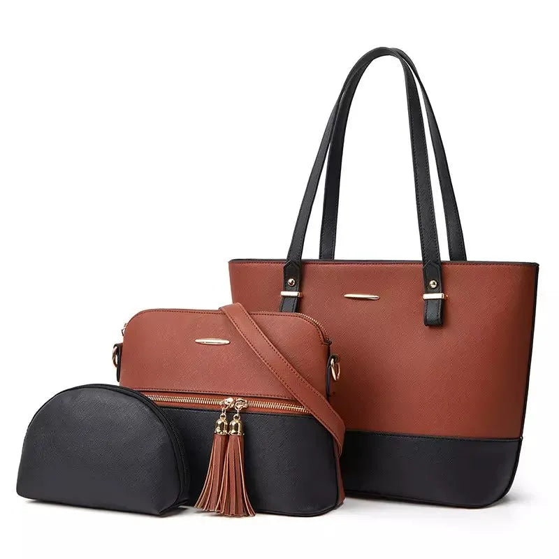 HIGH QUALITY 3 IN 1 SET CROSSBODY BAG POPULAR PU LEATHER LADIES TOTE BAGS 2022 WOMEN SHOULDER HANDBAG SET